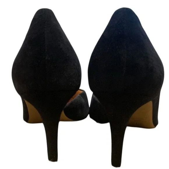 J. Crew Navy Suede D'Orsay Pointed Toe Pumps Made in Italy Size 12 Quiet Luxury